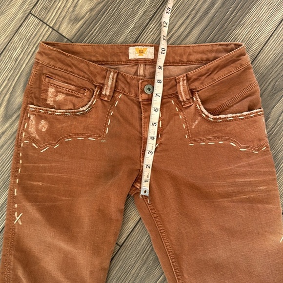 Antik Denim Brown Flare Jeans contrast stitching western jeans size 27 cowboy - Picture 8 of 15